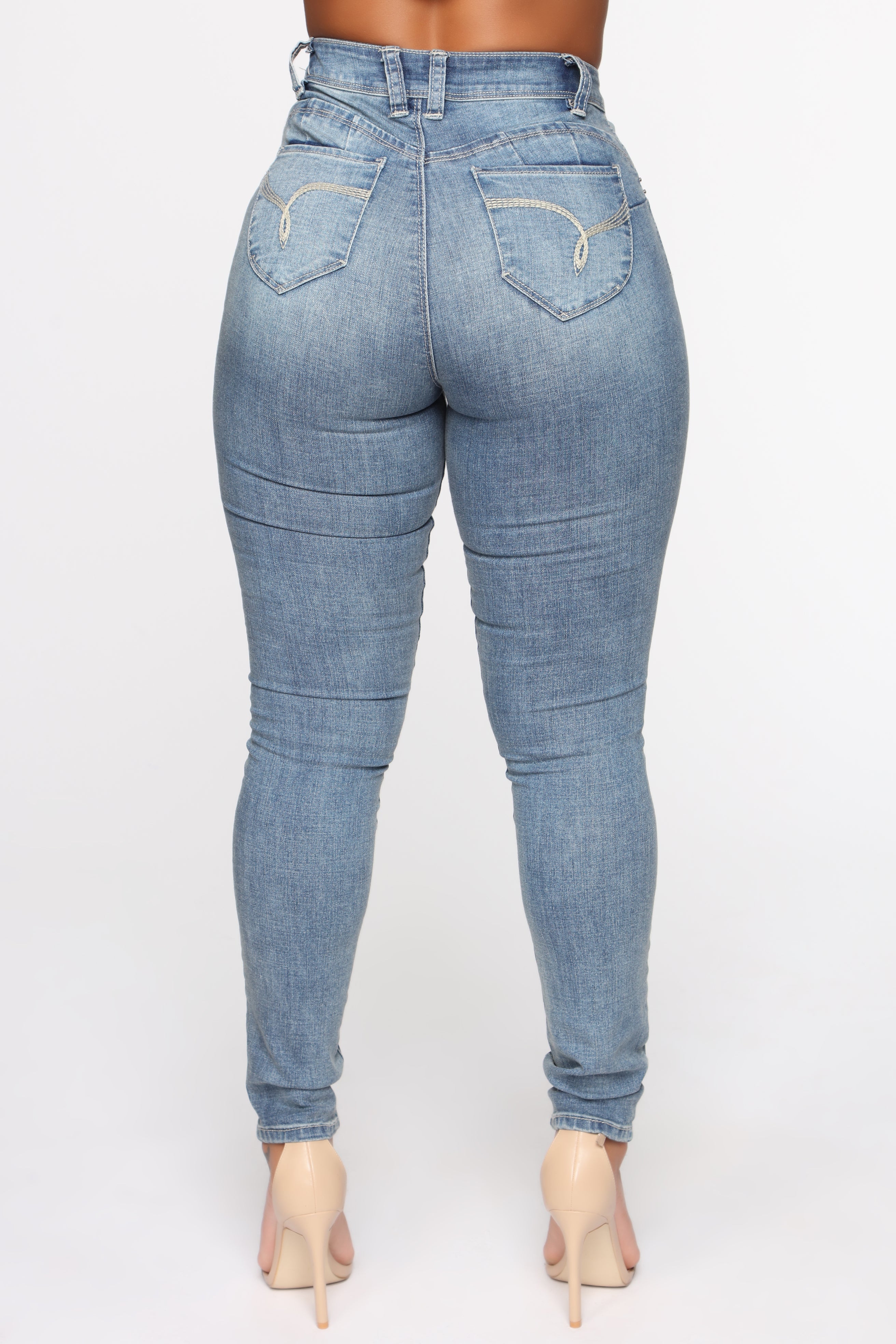 Some Type Of Way High Rise Jeans - Medium Blue Wash Ins Street