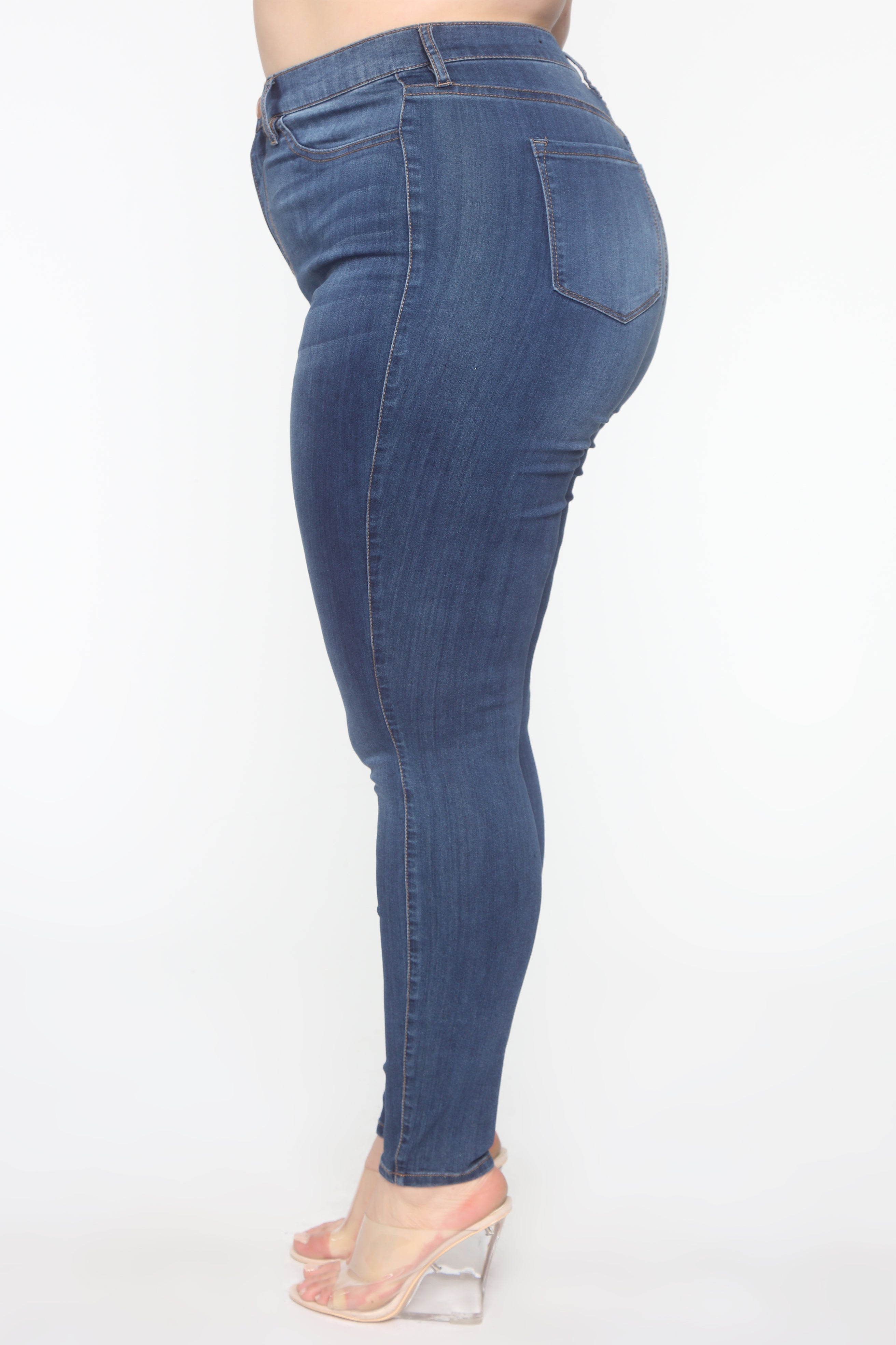 Emma Super Stretch High Rise Skinny Jean - Medium Wash Ins Street