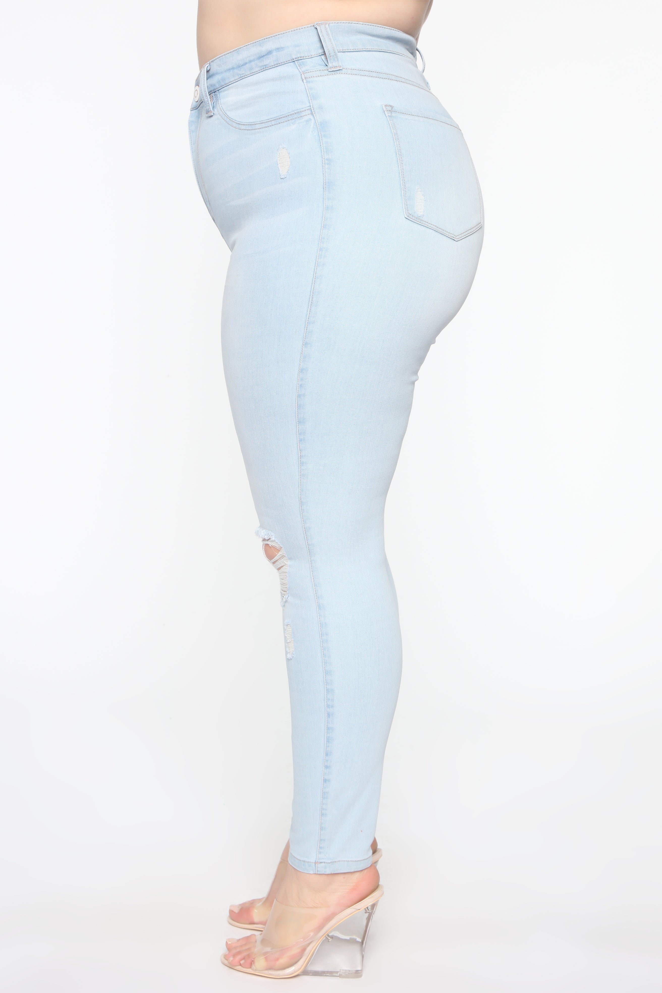 Emma Super Stretch High Rise Skinny Jean- Light Wash Ins Street