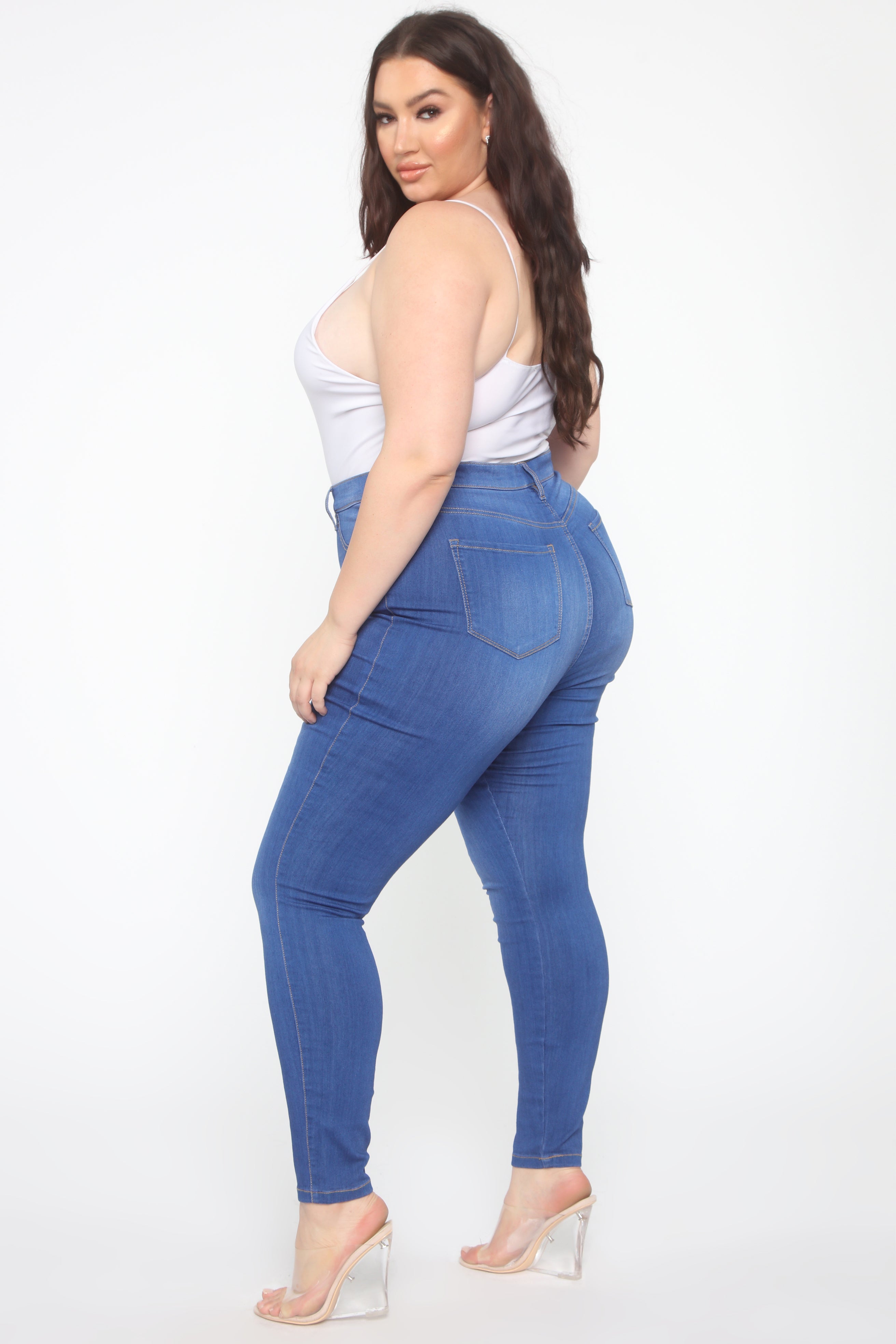 Emma Super Stretch High Rise Skinny Jean - Blue Ins Street