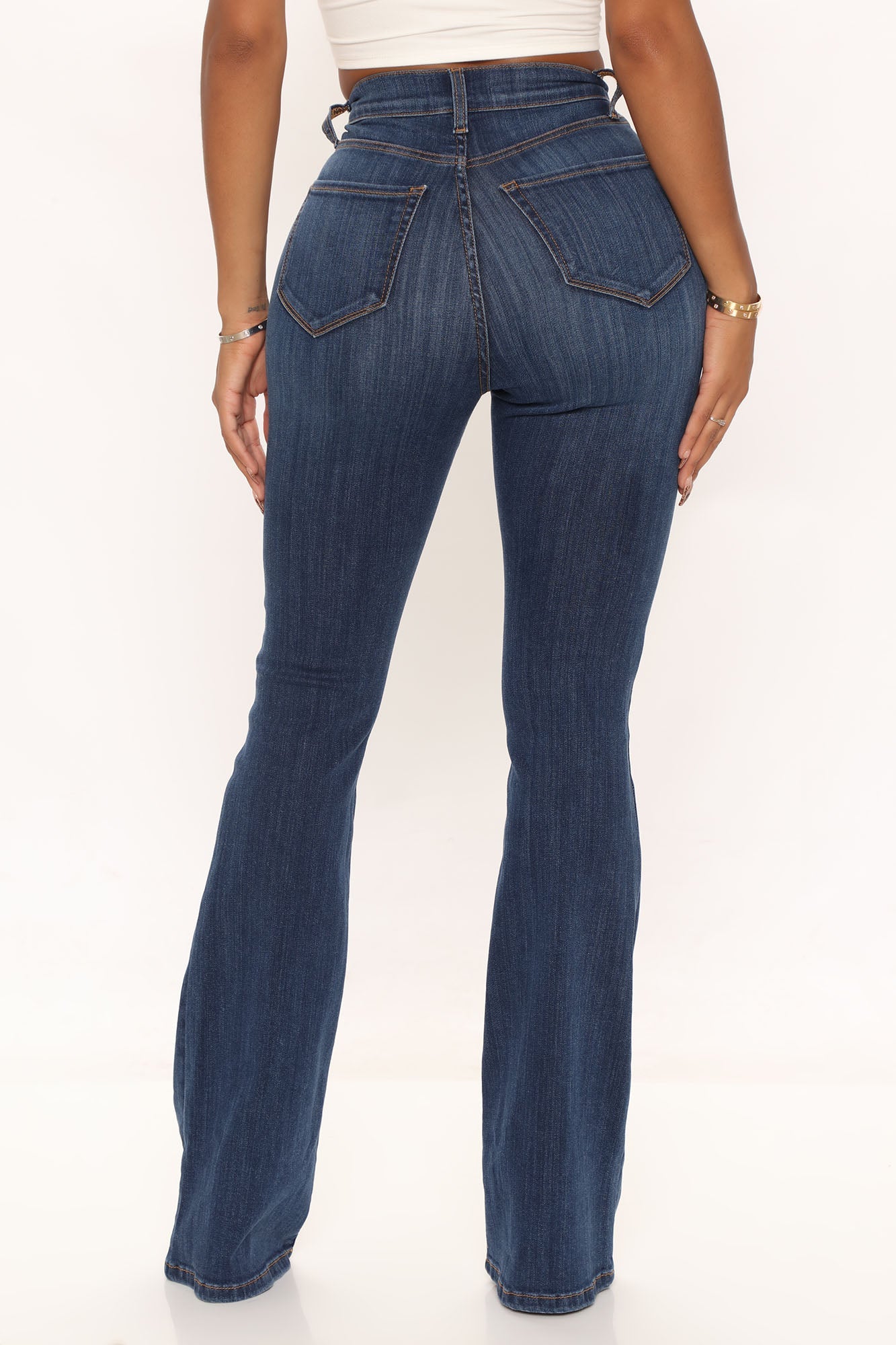Luxurious Super Stretch Flare Jeans - Dark Wash Ins Street