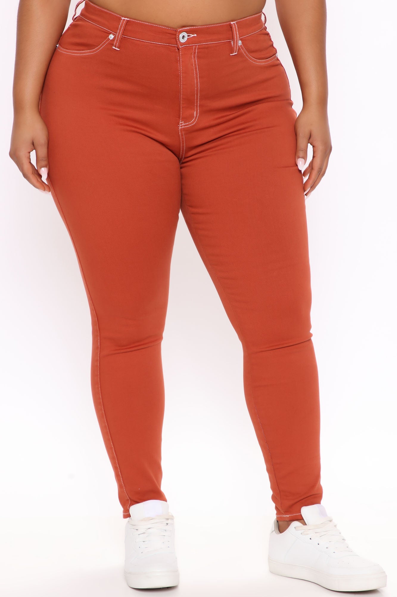 Lilah Stretch Skinny Jeans - Rust Ins Street