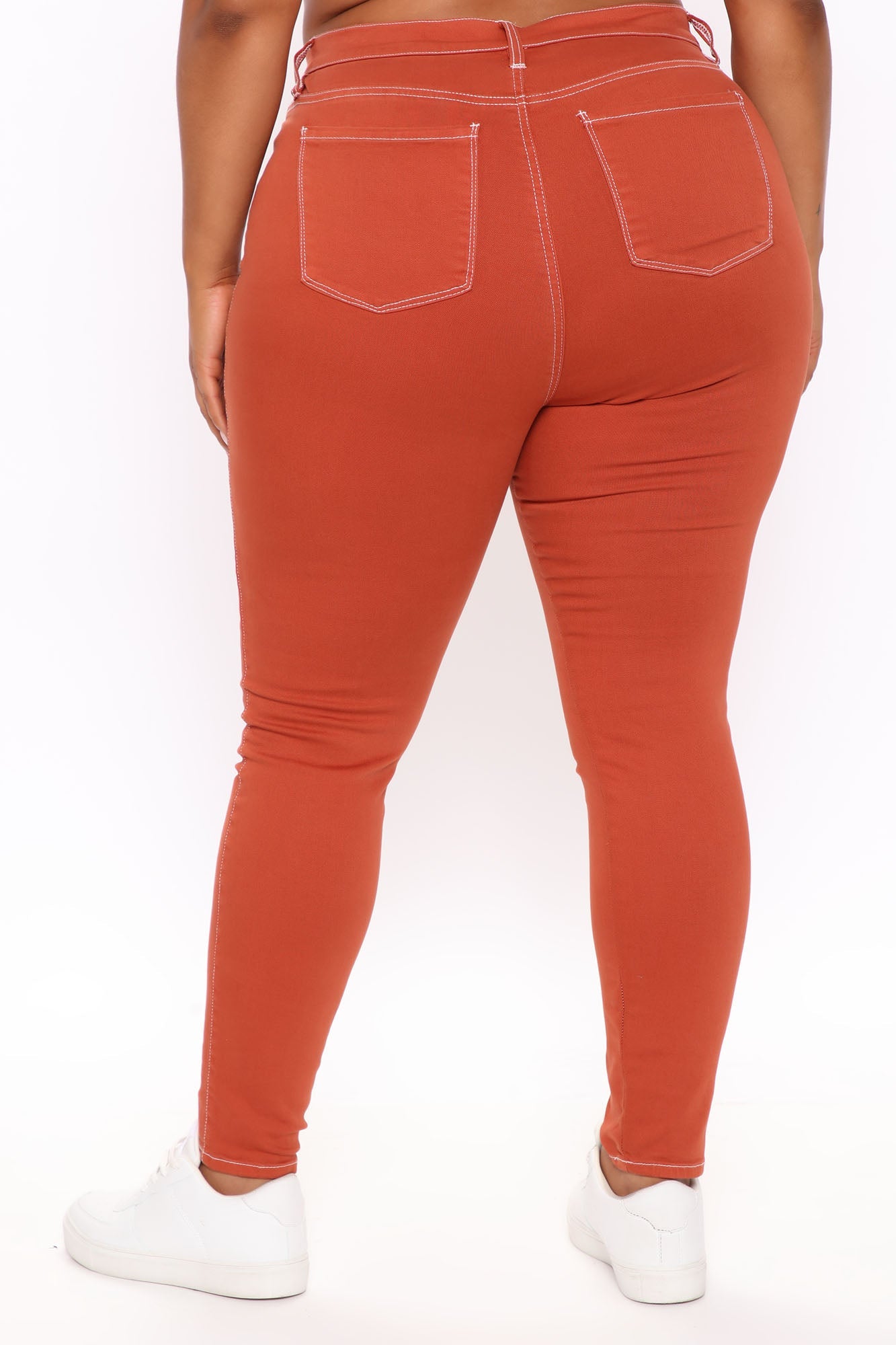 Lilah Stretch Skinny Jeans - Rust Ins Street