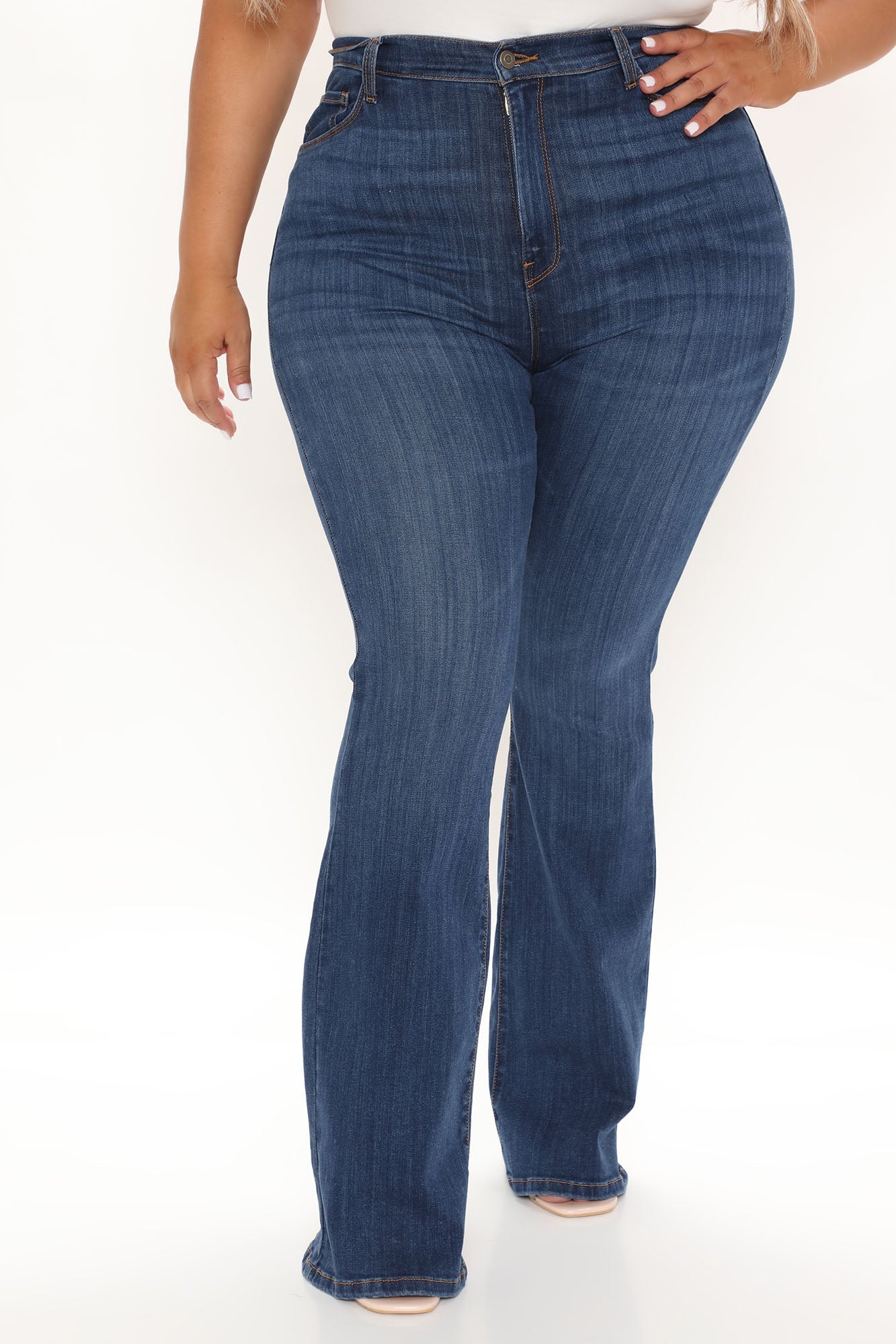 Luxurious Super Stretch Flare Jeans - Dark Wash Ins Street