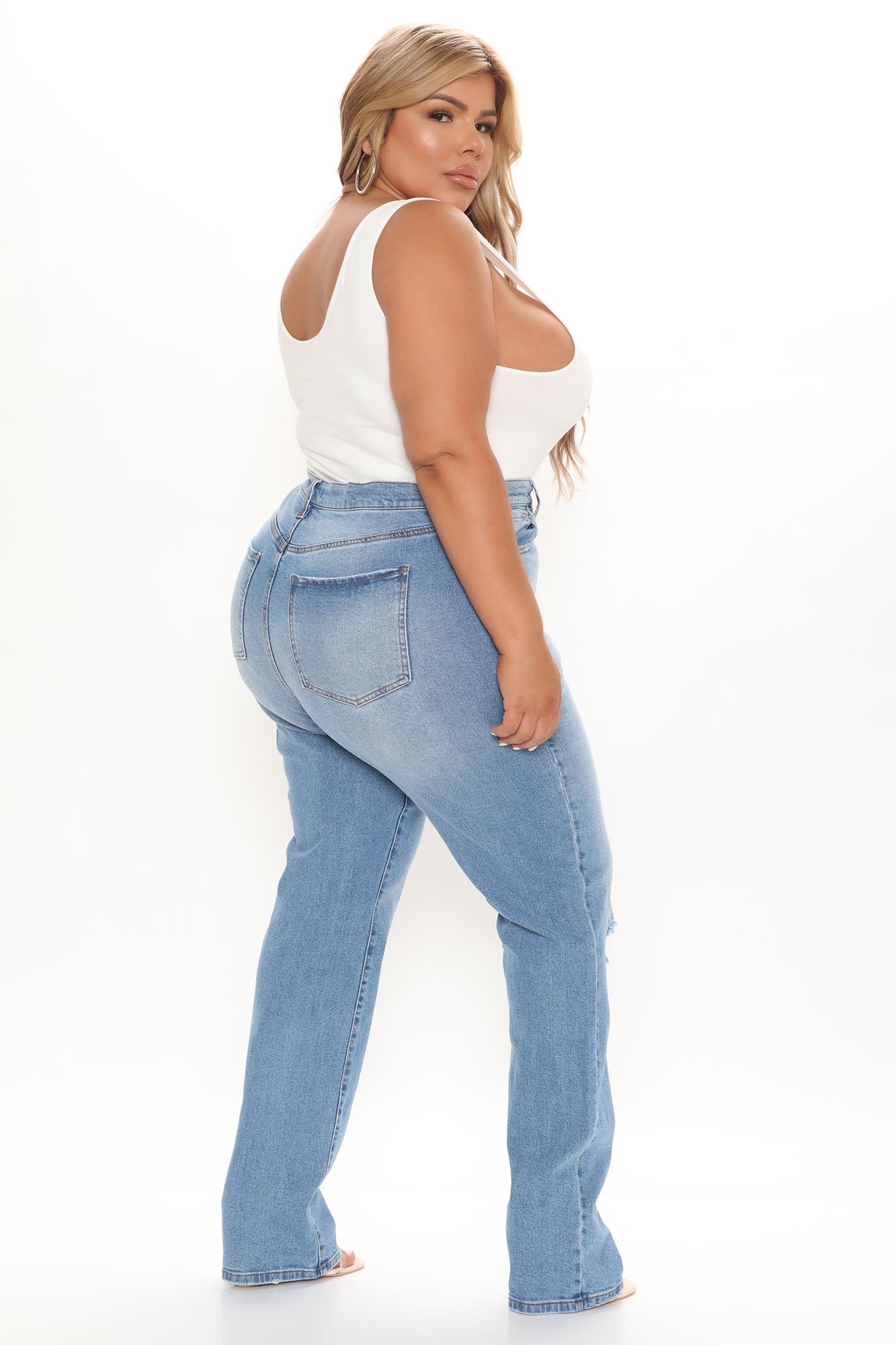 Replay Of The 90's Slim Straight Leg Jeans - Medium Blue Wash Ins Street