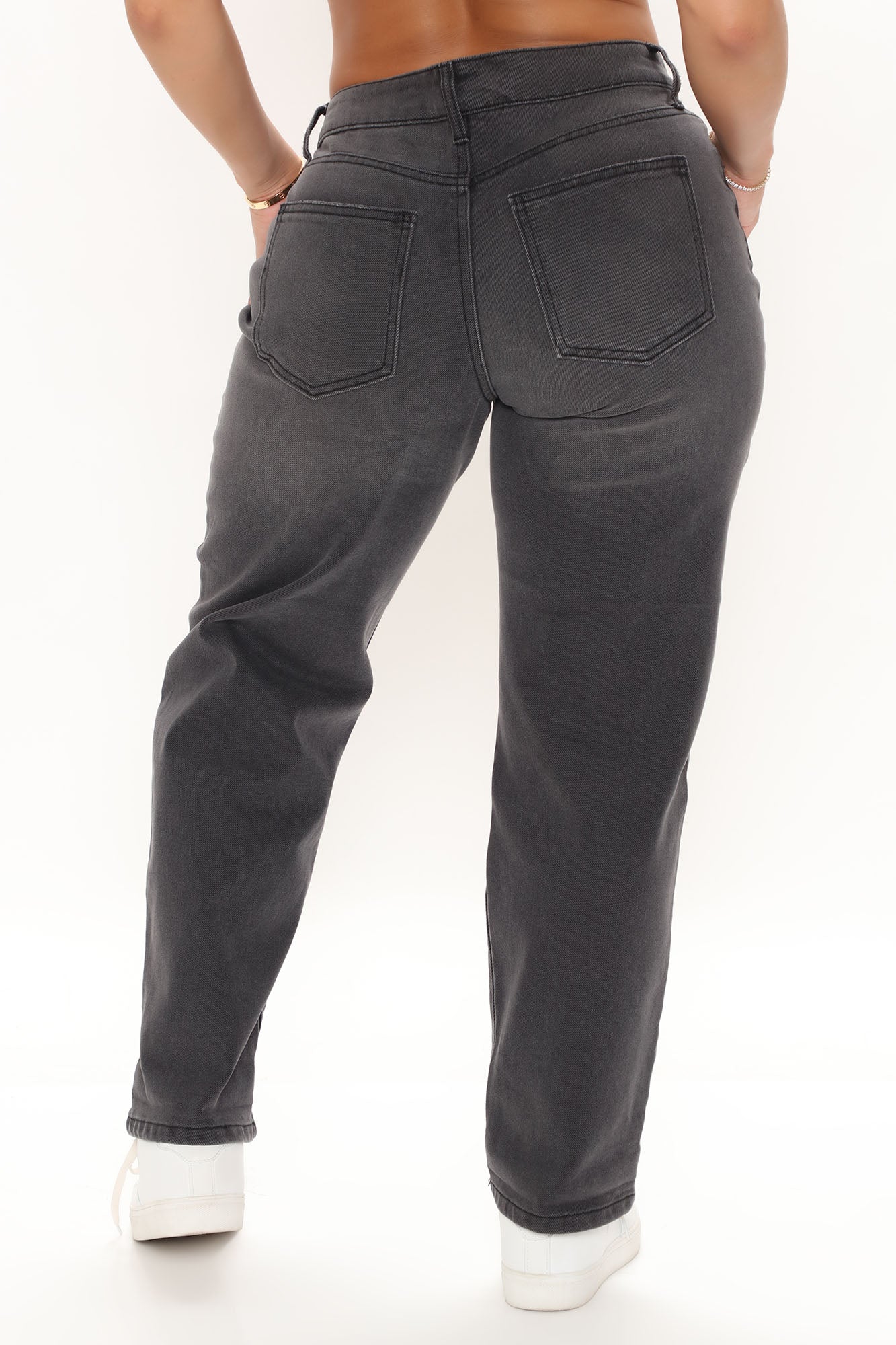 That's How We Roll Slim Boyfriend Jeans - Black Ins Street