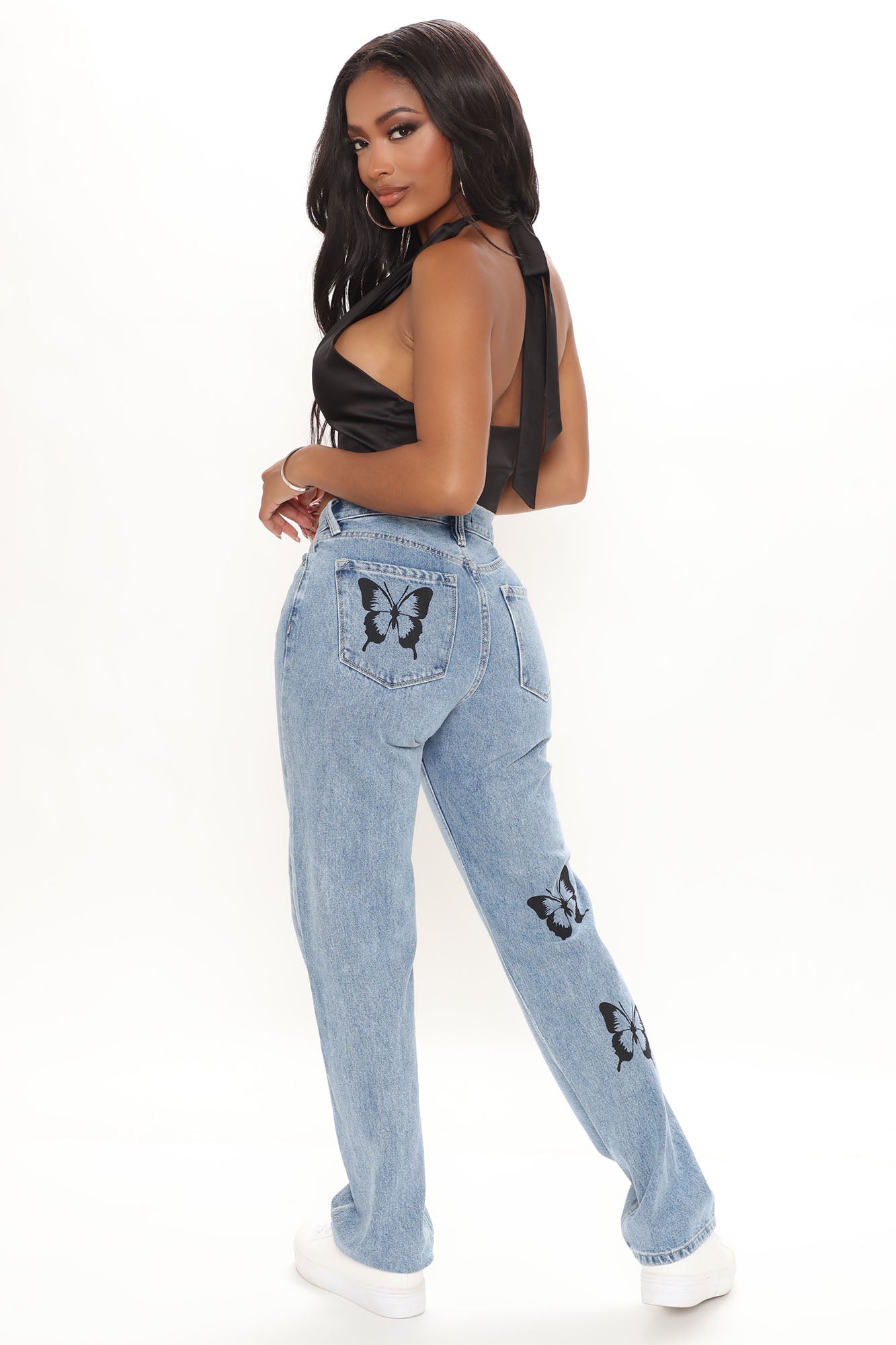 Breathtaking Butterflies Non Stretch Jeans - Medium Blue Wash Ins Street