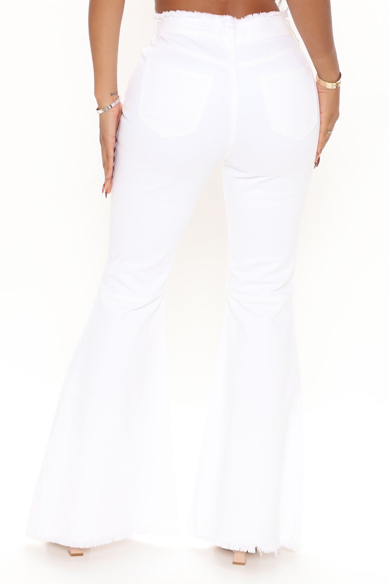 Pure Soul High Rise Super Flare Jeans - White – InsStreet