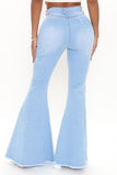 Beauty Of A Butterfly Super Flare Jeans - Light Blue Wash Ins Street