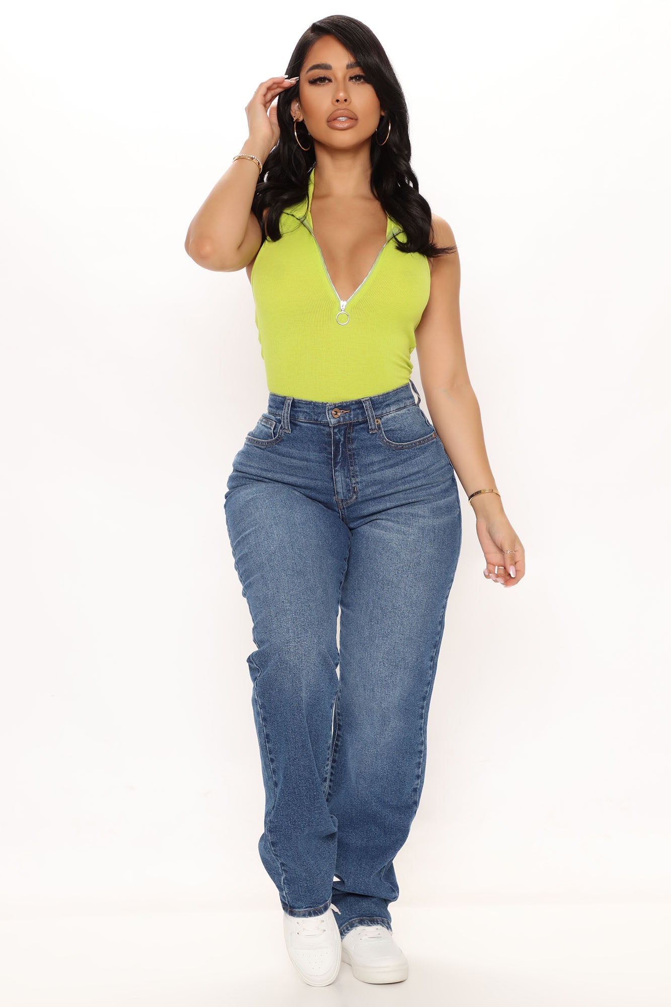 Night Out In Paris Straight Leg Jeans - Medium Blue Wash Ins Street