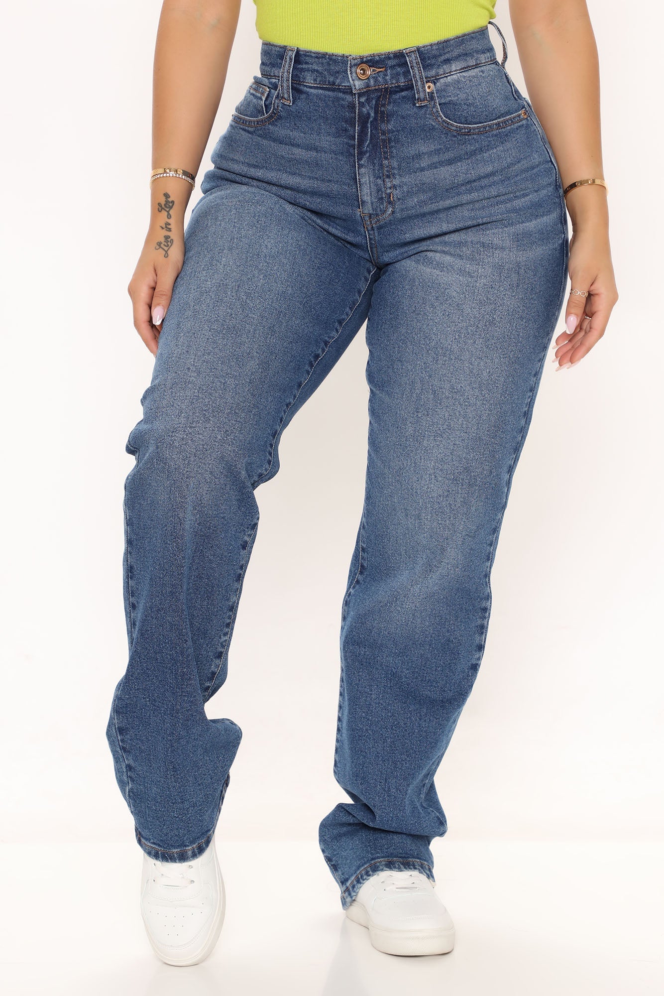 Night Out In Paris Straight Leg Jeans - Medium Blue Wash Ins Street