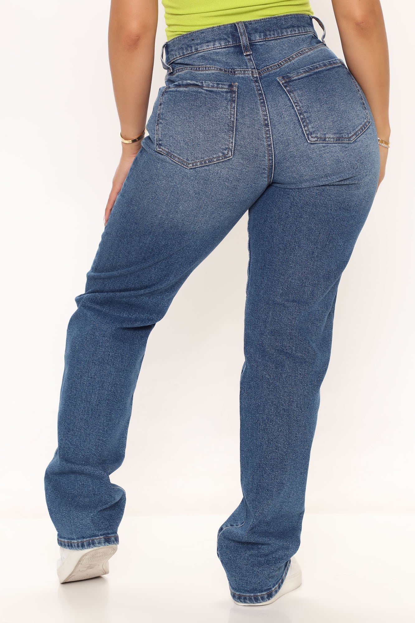 Night Out In Paris Straight Leg Jeans - Medium Blue Wash Ins Street