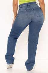 Night Out In Paris Straight Leg Jeans - Medium Blue Wash Ins Street
