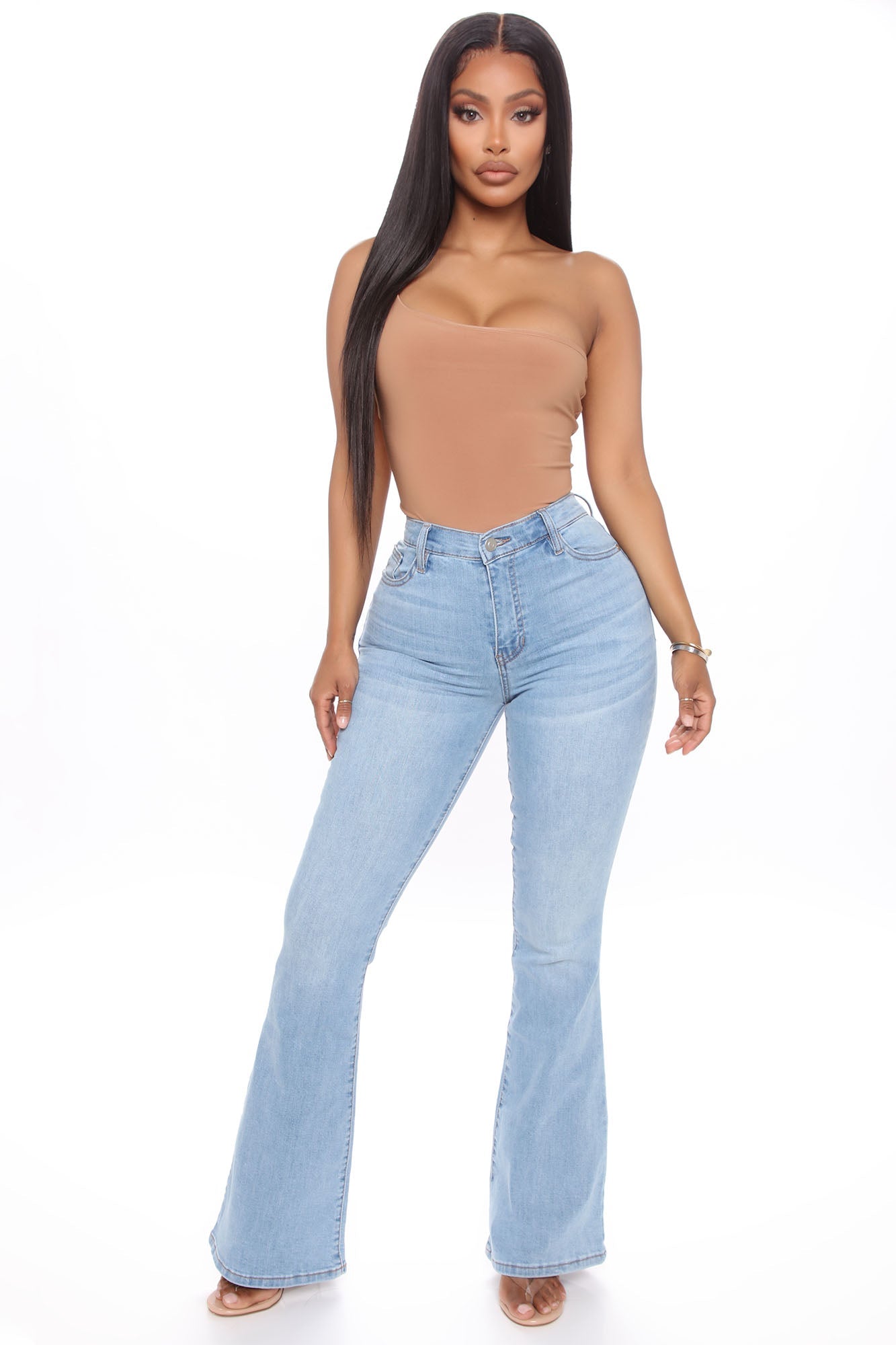 Dare To Flare Jeans - Medium Blue Wash Ins Street