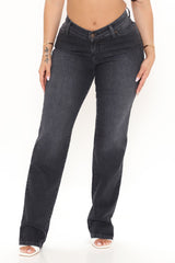 V Nice To Meet You Straight Leg Jeans - Black Ins Street