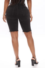 On The Rise Denim Bermudas - Black Ins Street