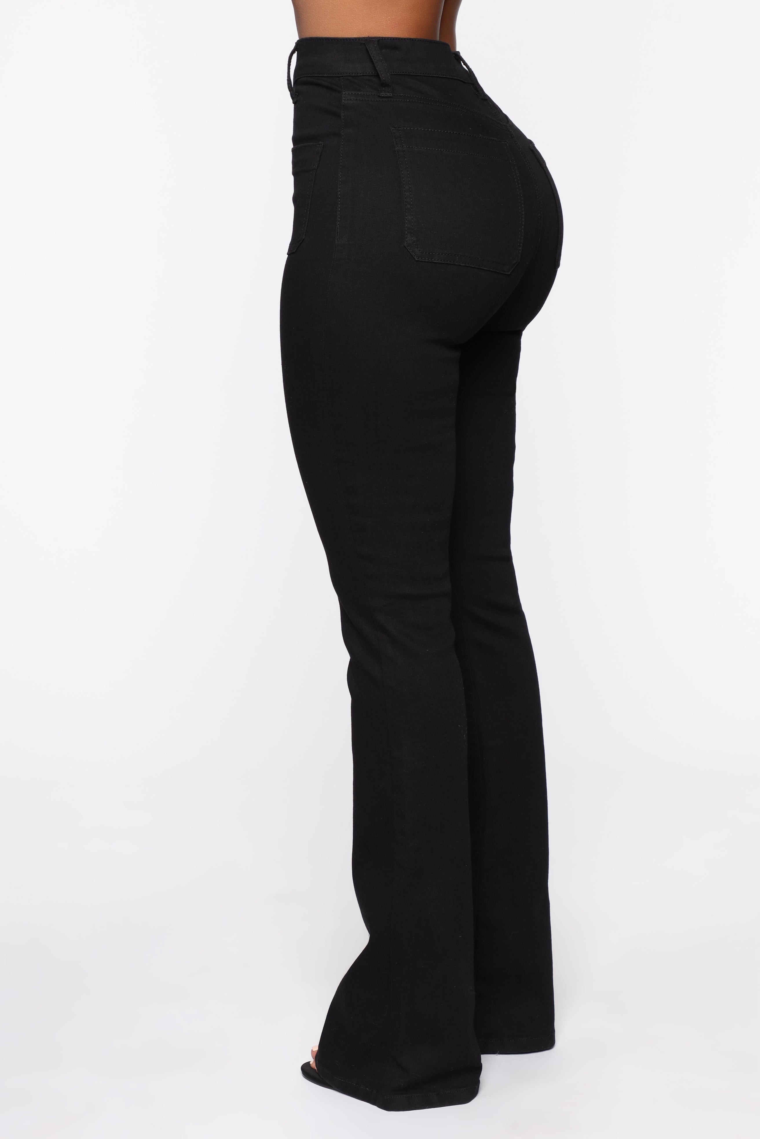 Katt Flare Button Jeans - Black Ins Street