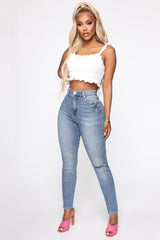 Need A Pick Me Up Ultra High Rise Jeans - Light Blue Wash Ins Street