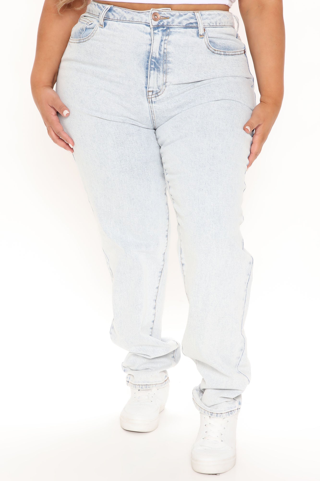 Call It A Day Straight Leg Jeans - Light Blue Wash Ins Street