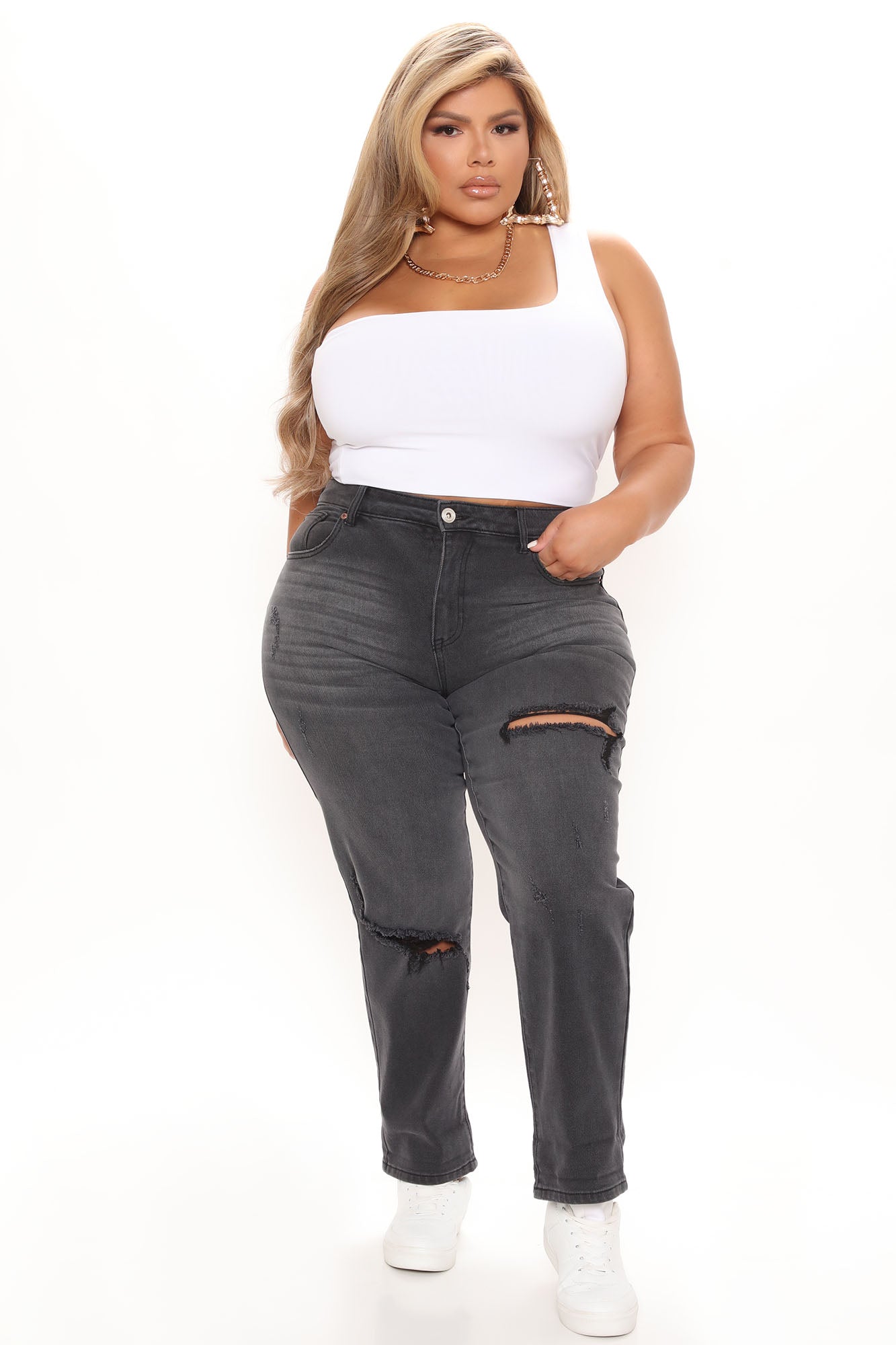 That's How We Roll Slim Boyfriend Jeans - Black Ins Street