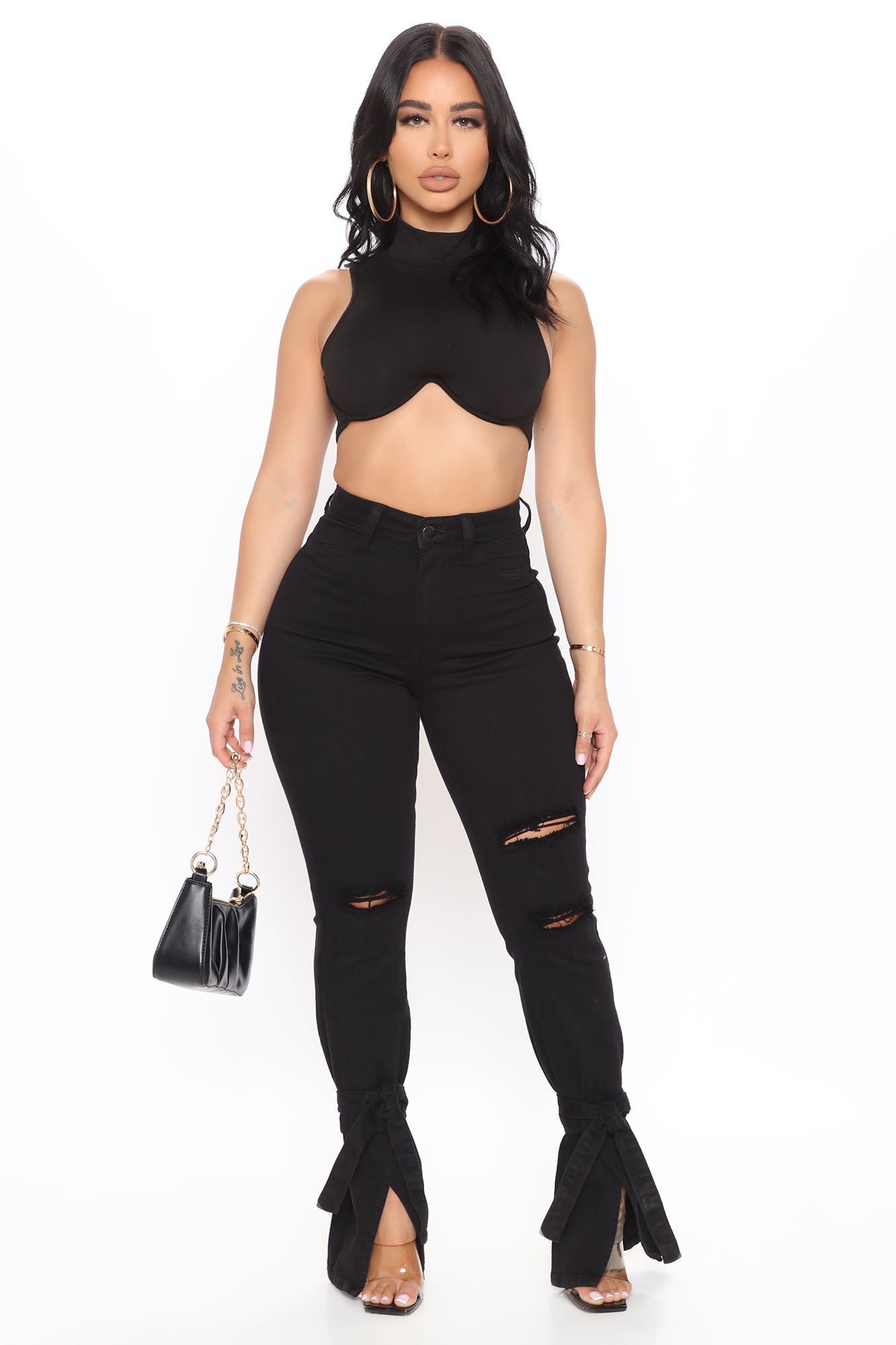 Tied To Let Ya Know Ripped Jeans - Black Ins Street