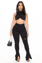 Tied To Let Ya Know Ripped Jeans - Black Ins Street