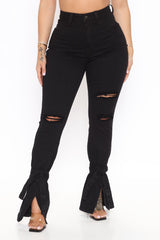 Tied To Let Ya Know Ripped Jeans - Black Ins Street