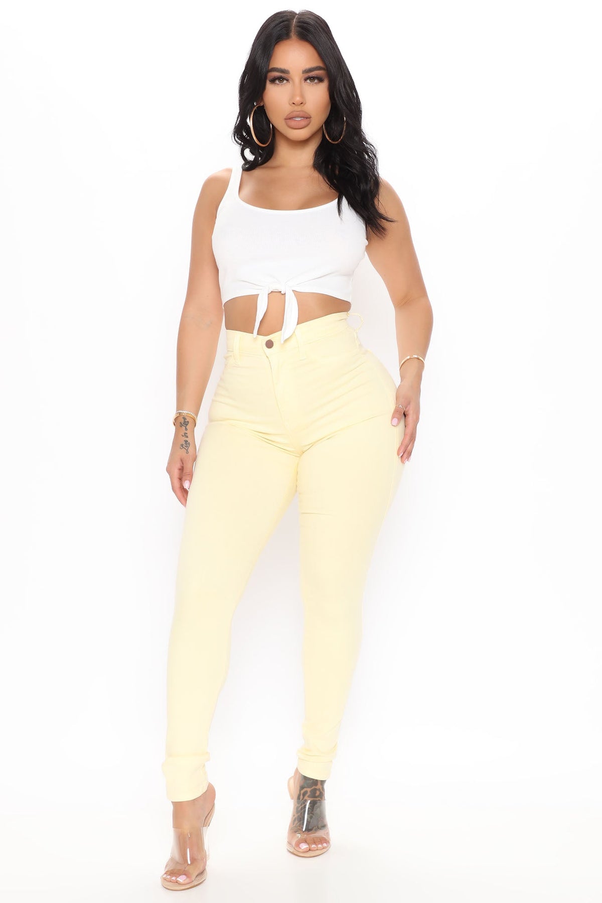 Classic High Waist Skinny Jeans - Yellow Ins Street