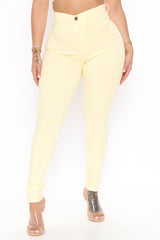 Classic High Waist Skinny Jeans - Yellow Ins Street