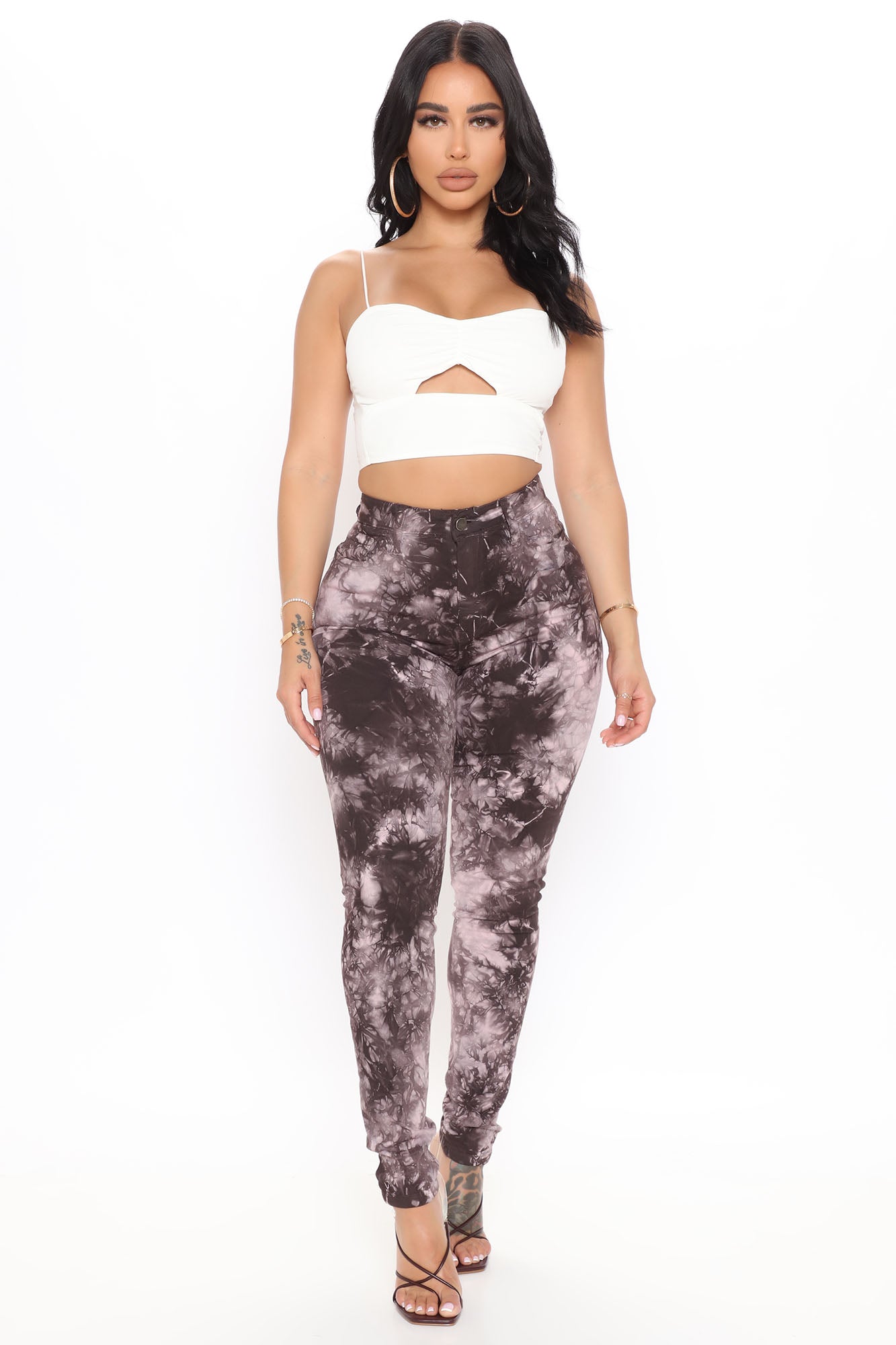 Soak It Up Tie Dye Skinny Jeans - Black/Pink Ins Street