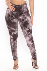 Soak It Up Tie Dye Skinny Jeans - Black/Pink Ins Street