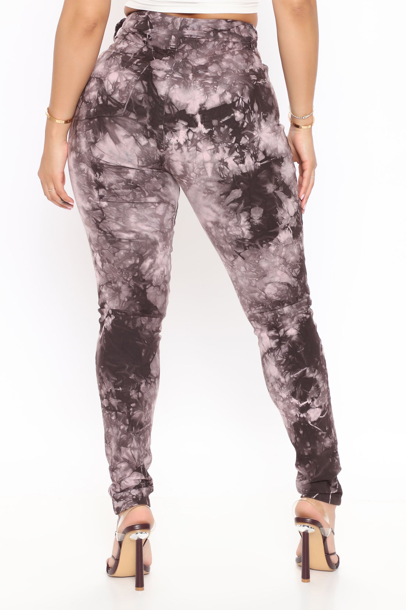 Soak It Up Tie Dye Skinny Jeans - Black/Pink Ins Street