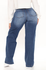 Abbot Kinney Wide Leg Skater Jeans - Dark Wash Ins Street
