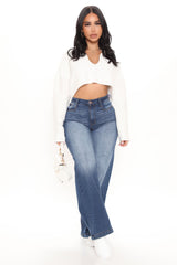 Abbot Kinney Wide Leg Skater Jeans - Dark Wash Ins Street