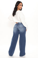 Abbot Kinney Wide Leg Skater Jeans - Dark Wash Ins Street