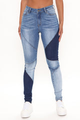 Tall Stay In Line Mid Rise Skinny Jeans - Medium Blue Wash Ins Street