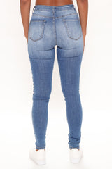 Tall Stay In Line Mid Rise Skinny Jeans - Medium Blue Wash Ins Street