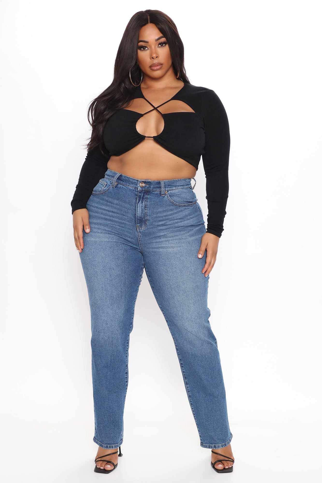 Night Out In Paris Straight Leg Jeans - Medium Blue Wash Ins Street