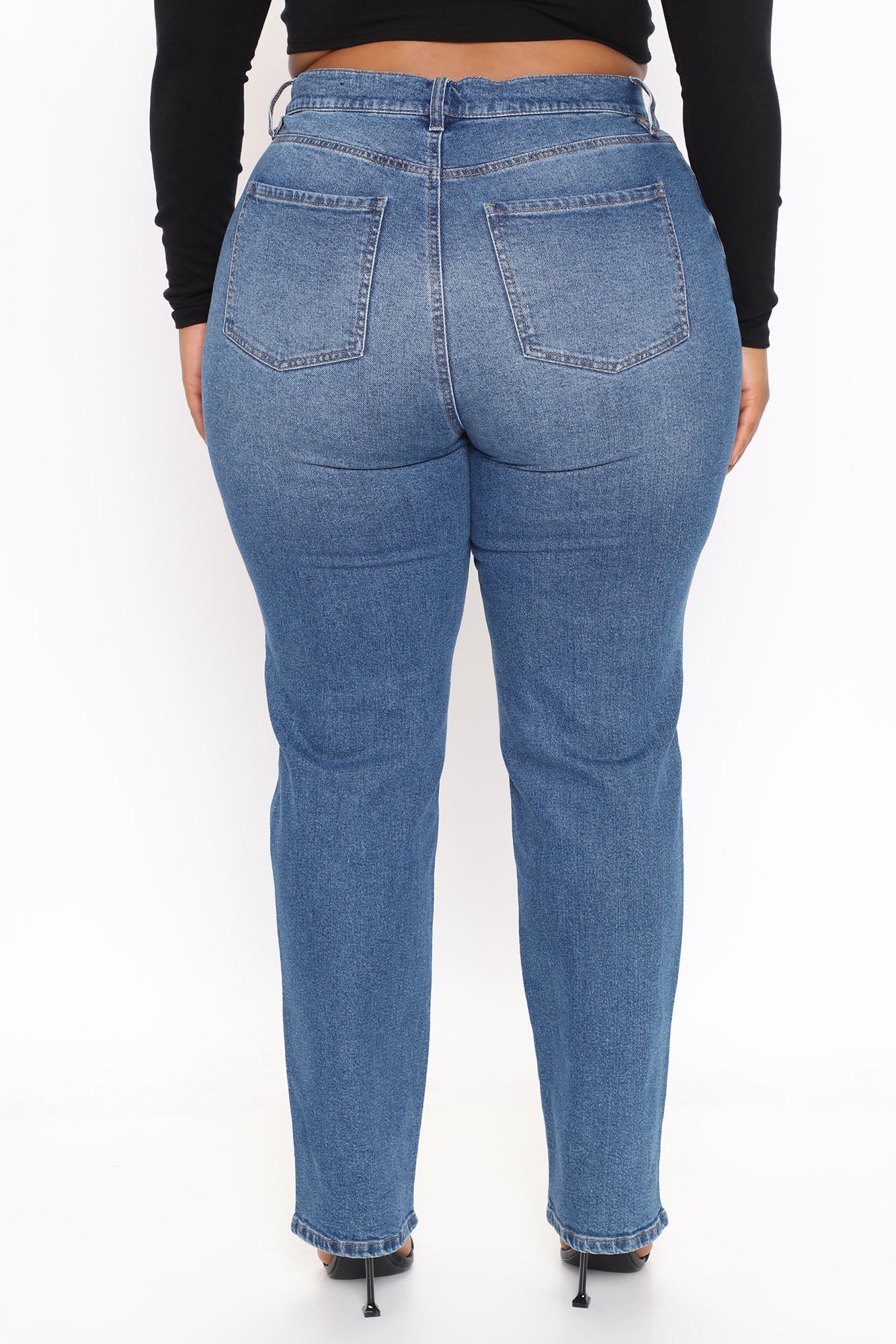 Night Out In Paris Straight Leg Jeans - Medium Blue Wash Ins Street
