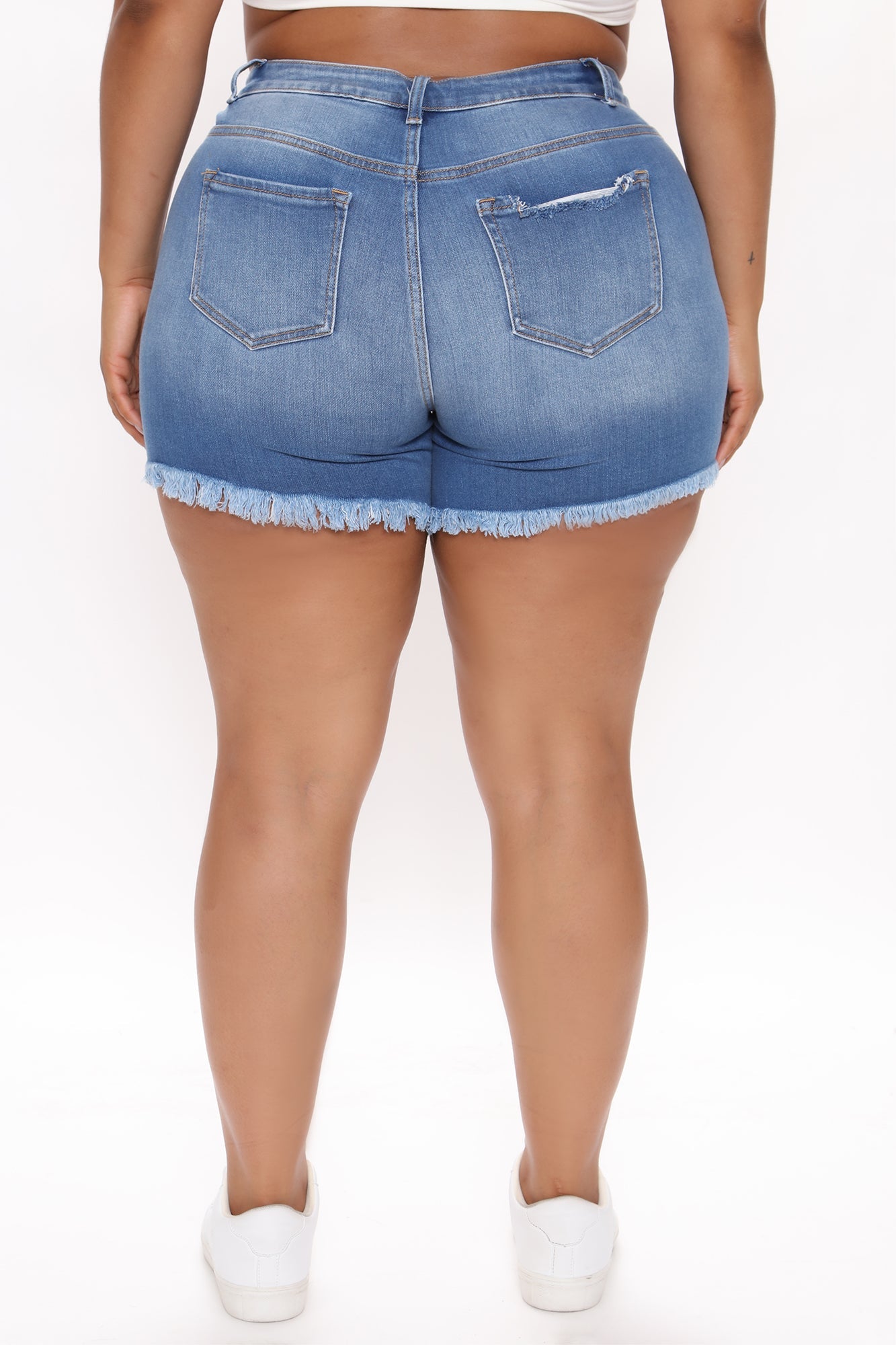 Only The Finest Stretch Denim Shorts - Medium Blue Wash Ins Street