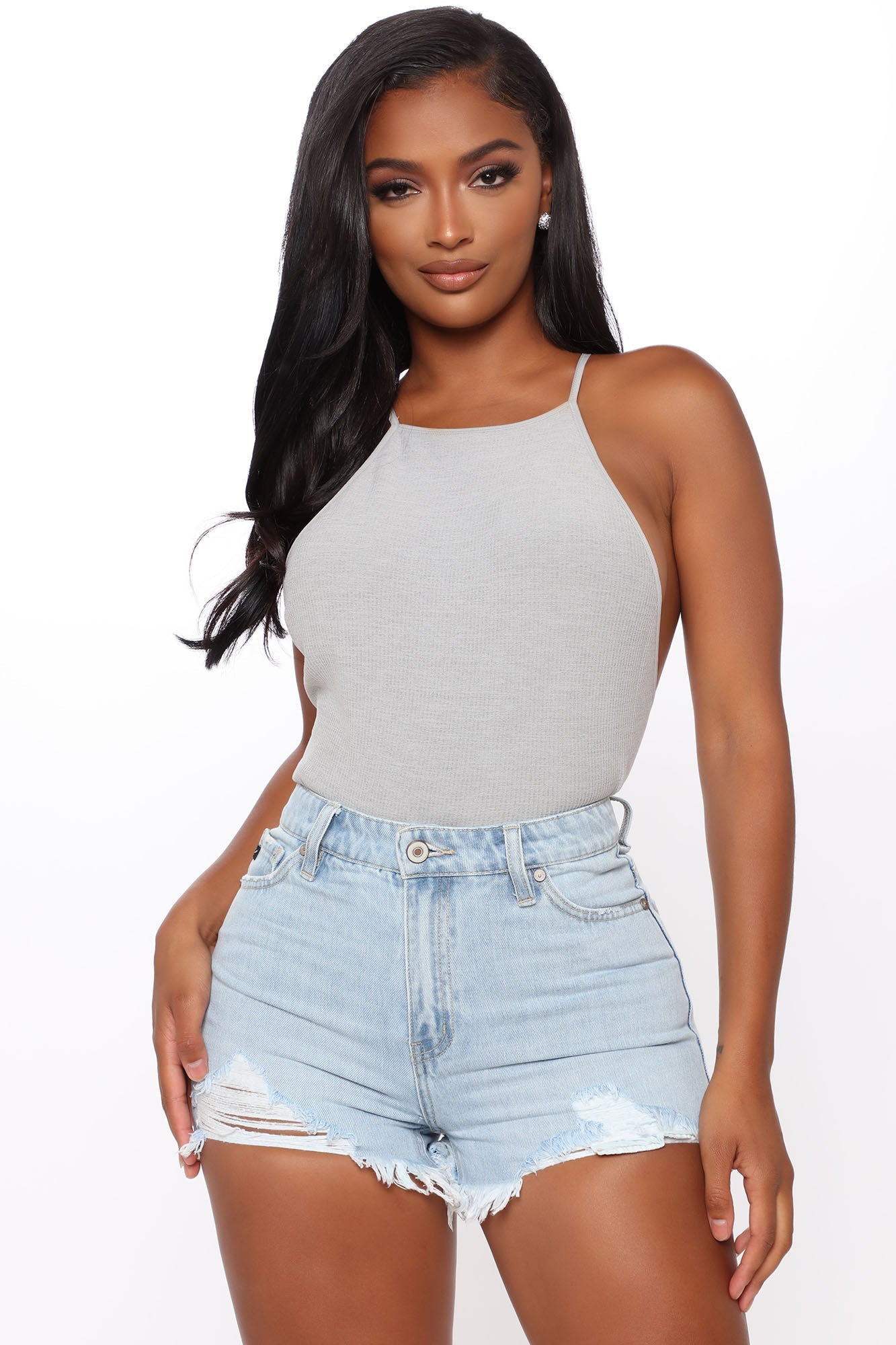 Trailblazer High Waisted Denim Shorts - Light Blue Wash Ins Street