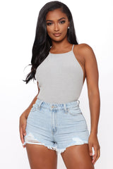 Trailblazer High Waisted Denim Shorts - Light Blue Wash Ins Street