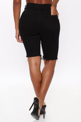 Haley Denim Bermuda Shorts - Black Ins Street