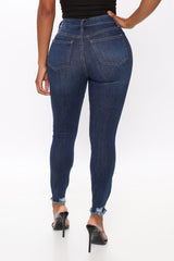 Different City Every Night Distressed Ankle Jeans - Dark Wash Ins Street