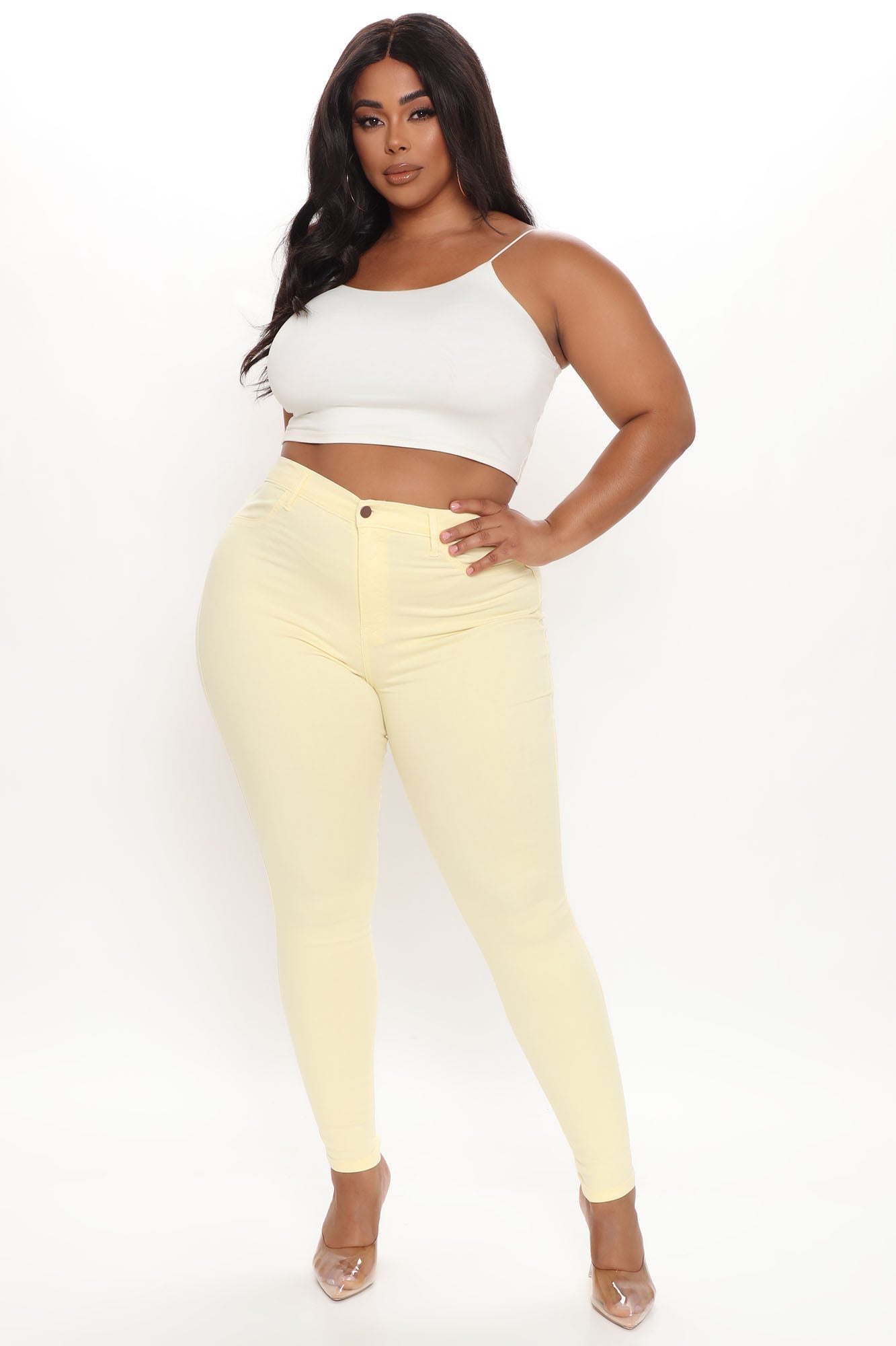 Classic High Waist Skinny Jeans - Yellow Ins Street