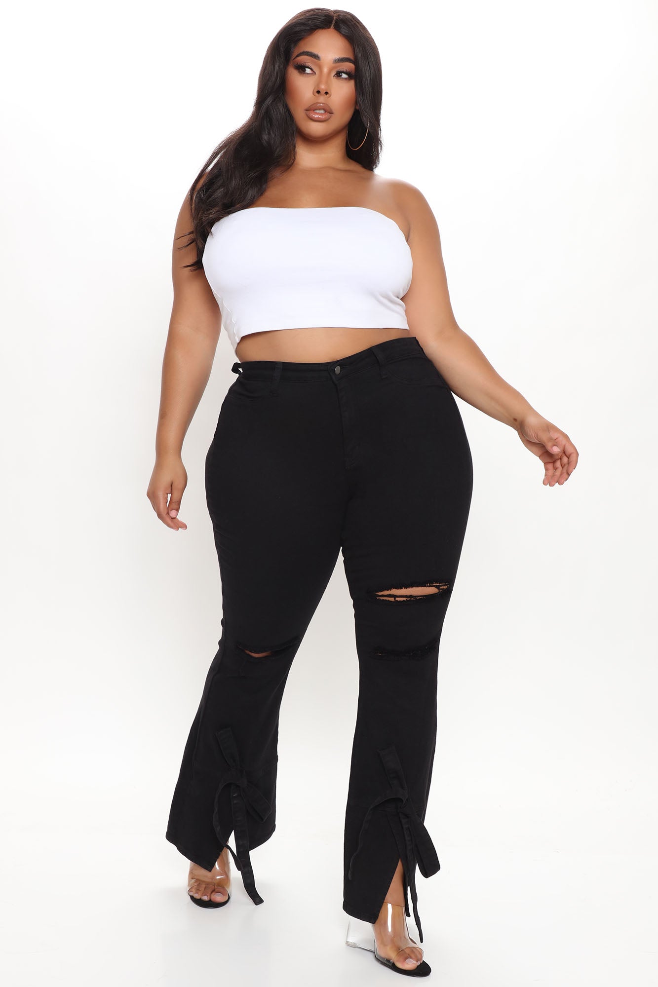 Tied To Let Ya Know Ripped Jeans - Black Ins Street