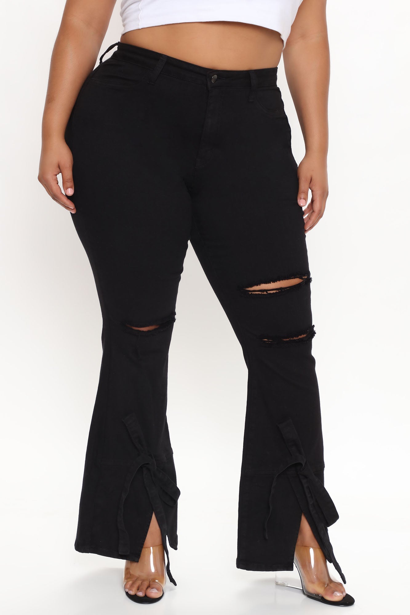 Tied To Let Ya Know Ripped Jeans - Black Ins Street