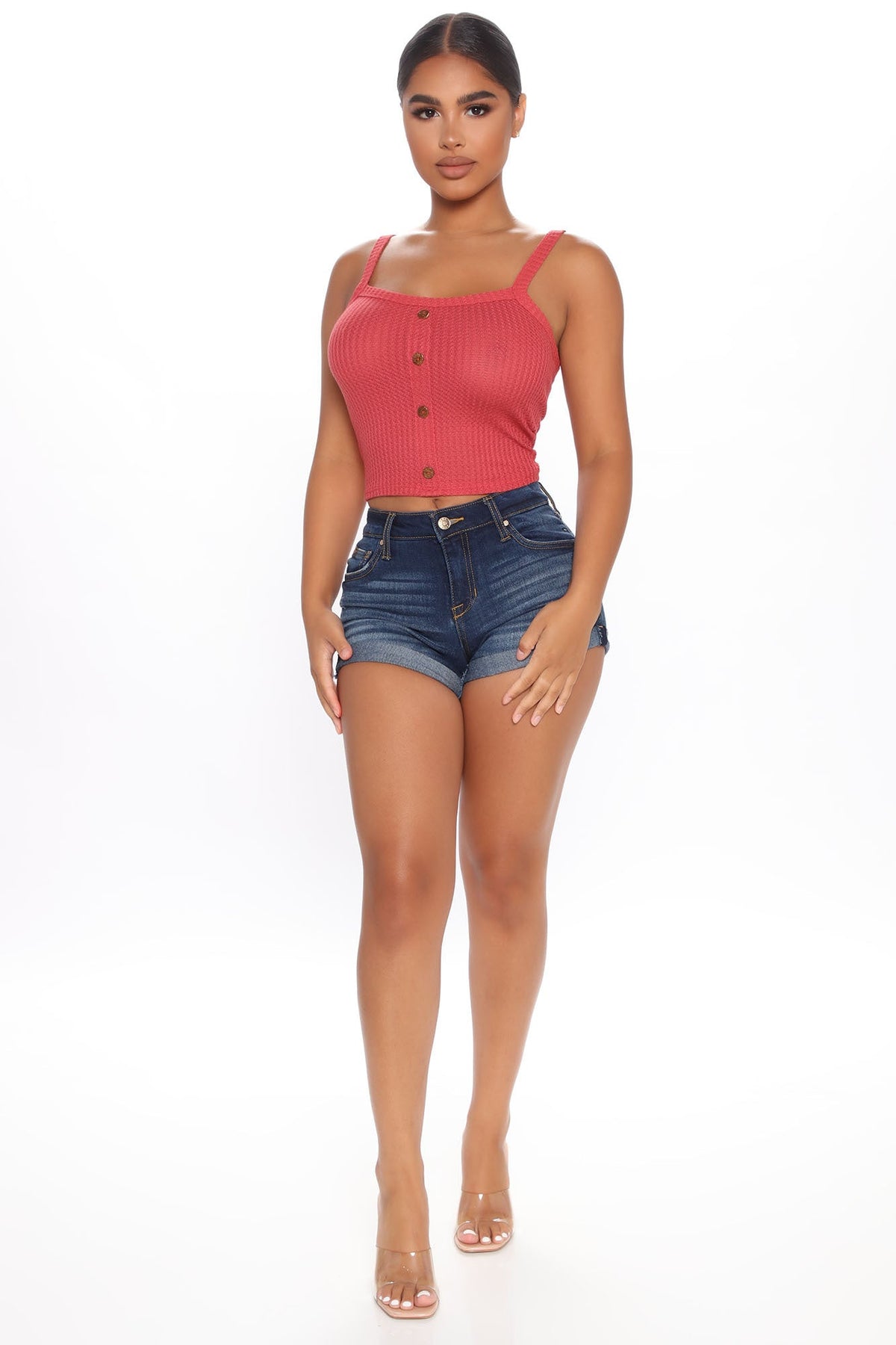 Jules Mid Rise Denim Shorts - Dark Wash Ins Street