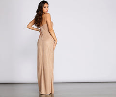 Skylar Glitter Shine Ruched Dress Ins Street