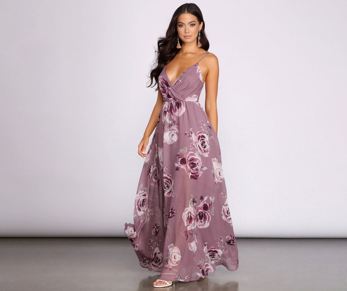 Hila Floral Chiffon A-Line Dress insstreet